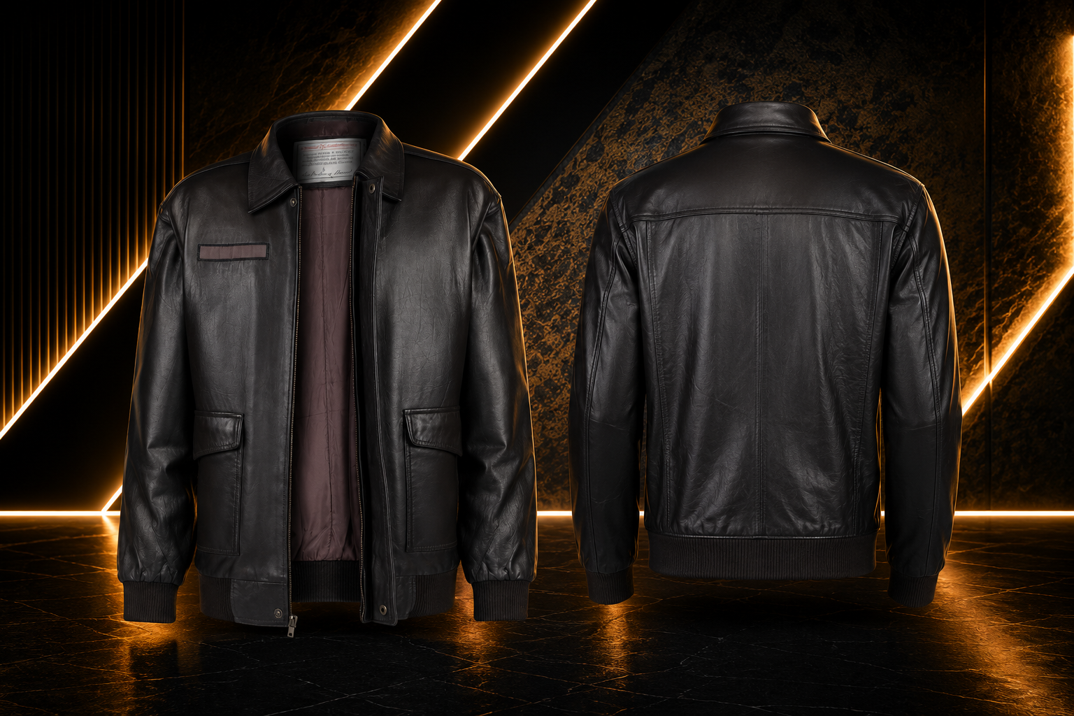 Leather Bomber Jacket