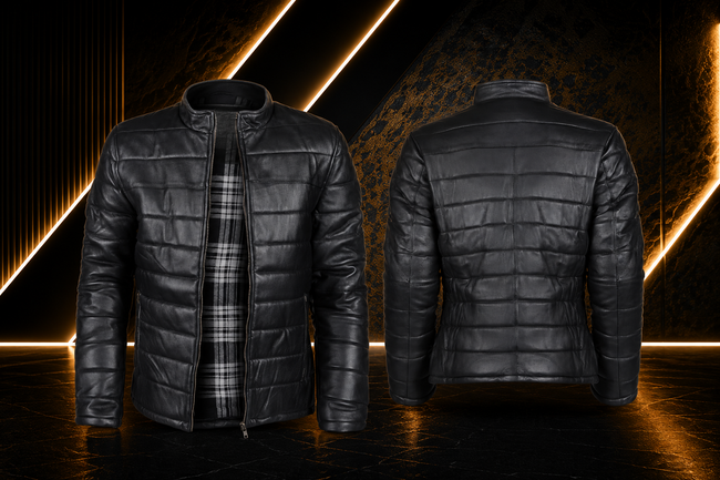 Quilted Leather Jacket Hover Image