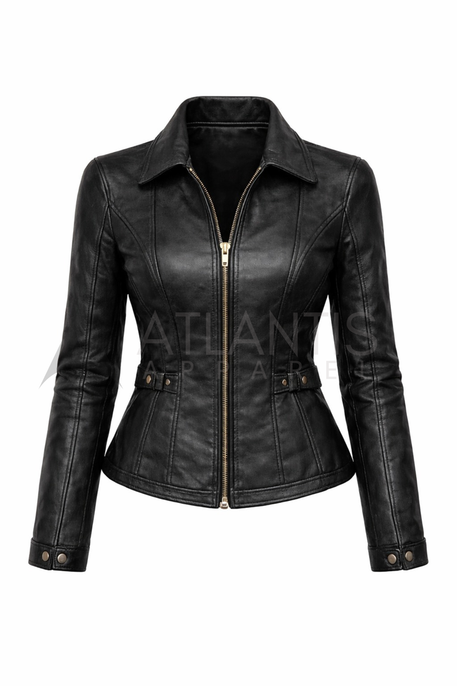 Women Leather Jacket Short Hover Image