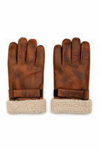 Personalized Men’s Brown B3 Shearling Leather Jacket with Matching Gloves
