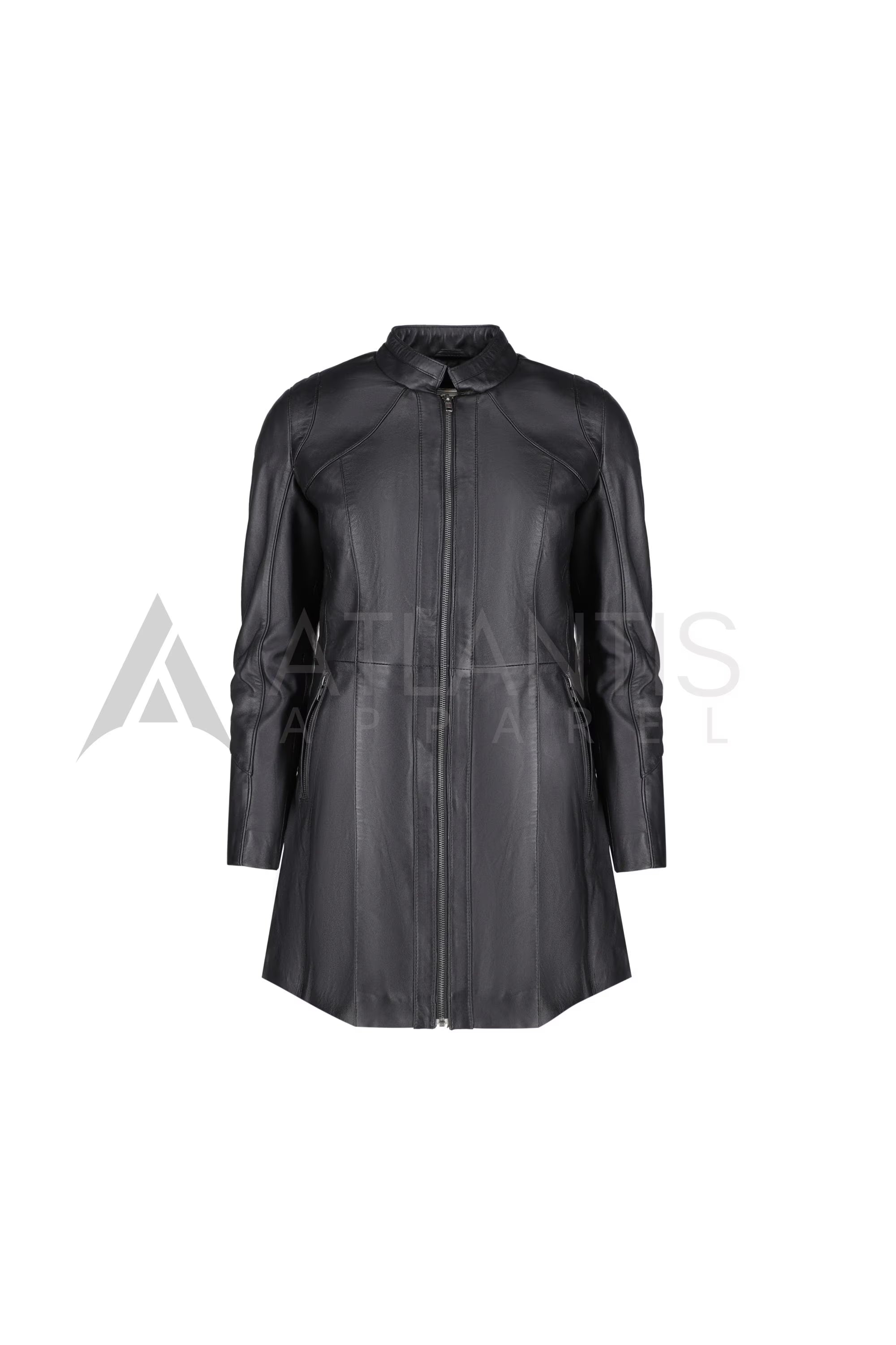 Women Leather Jacket long