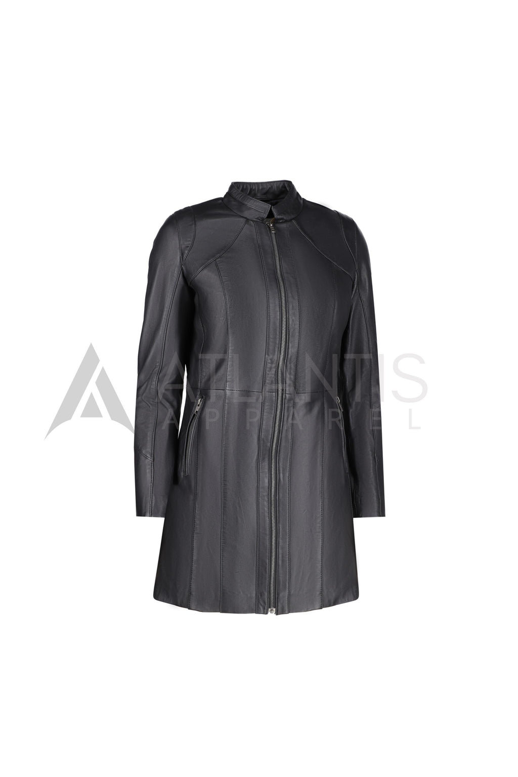 Women Leather Jacket long