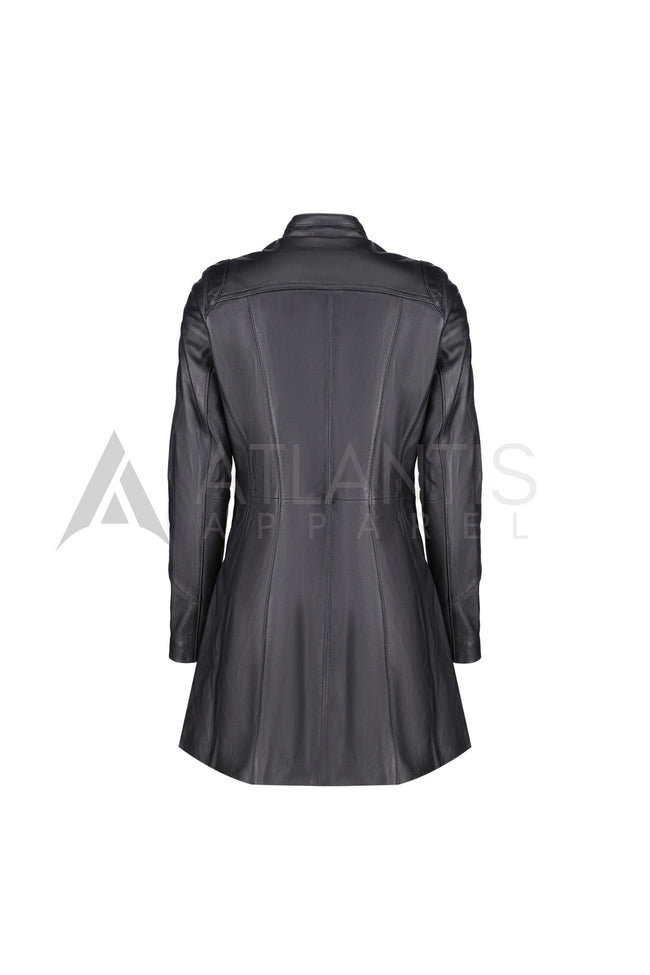 Women Leather Jacket long Main Image